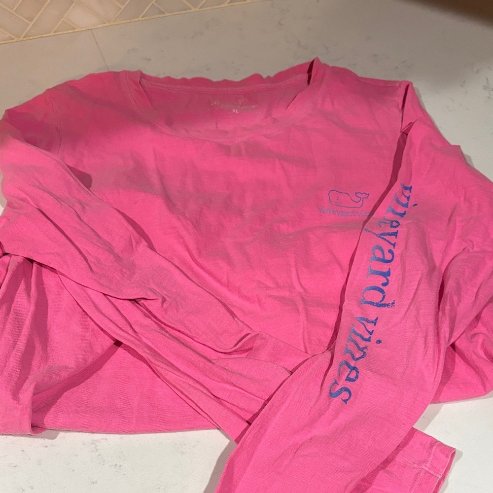 Vineyard Vines Bright Pink Logo Tee